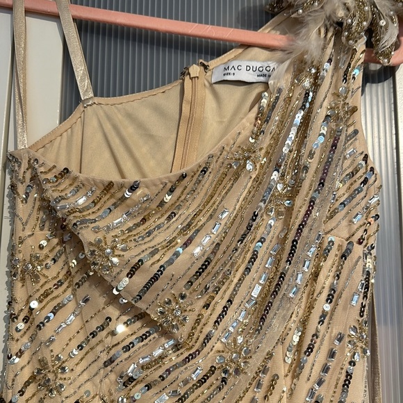 Mac Duggal Gold and Silver One-Shoulder Maxi Dress - Picture 5 of 11